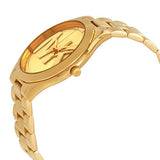 Michael Kors Slim Runway Analog Quartz Gold Dial Gold Steel Strap Watch For Women - MK3739