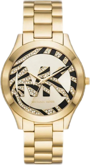 Michael Kors Runway Gold Dial Gold Steel Strap Watch For Women - MK4561