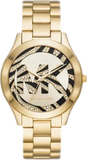 Michael Kors Runway Gold Dial Gold Steel Strap Watch For Women - MK4561