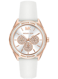 Michael Kors Oversized Sport Quartz White Dial White Rubber Strap Watch For Women - MK6945