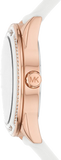 Michael Kors Oversized Sport Quartz White Dial White Rubber Strap Watch For Women - MK6945