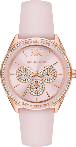 Michael Kors Quartz Pink Dial Pink Silicone Strap Watch For Women - MK6946