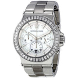 Michael Kors Dylan Glitz Chronograph White Dial Silver Steel Strap Watch For Women - MK5411