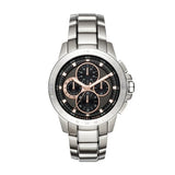 Michael Kors Ryker Chronograph Black Dial Silver Steel Strap Watch For Men - MK8528