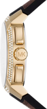 Michael Kors Sidney Multifunction White Dial Brown Leather Strap Watch For Women - MK6948