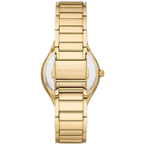 Michael Kors Sylvia Mother Of Pearl Dial Gold Steel Strap Watch For Women - MK4655