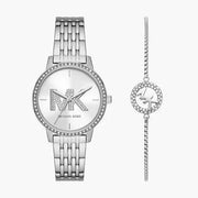 Michael Kors Melissa Quartz Silver Dial Silver Steel Strap Watch for Women - MK1055