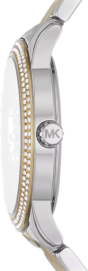 Michael Kors Tibby Multifunction White Dial Two Tone Steel Strap Watch For Women - MK6825