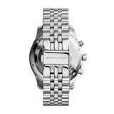 Michael Kors Lexington Chronograph Silver Dial Silver Steel Strap Watch for Men - MK8515