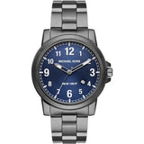 Michael Kors Paxton Analog Blue Dial Grey Steel Strap Watch For Men - MK8499