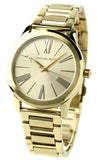 Michael Kors Hartman Quartz Gold Dial Gold Steel Strap Watch For Women - MK3490