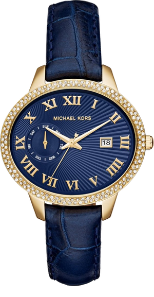 Michael Kors Whitley Quartz Blue Dial Blue Leather Strap Watch For Women - MK2429