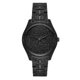 Michael Kors Lauryn Analog Crystals Black Dial Black Steel Strap Watch For Women - MK3980