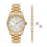 Michael Kors Lexington Mother of Pearl White Dial Gold Steel Strap Watch for Women - MK1079