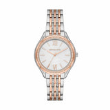 Michael Kors Mindy Three Hand White Dial Two Tone Steel Strap Watch For Women - MK7077