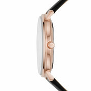 Michael Kors Pyper Quartz White Dial Black Leather Strap Watch For Women - MK2834