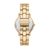 Michael Kors Corey Three Hand Black Dial Gold Steel Strap Watch for Women - MK7345