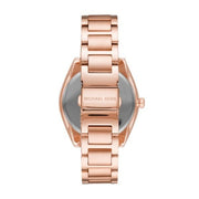 Michael Kors Tibby Chronograph White Dial Rose Gold Steel Strap Watch For Men - MK7293