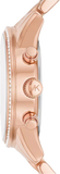 Michael Kors Ritz Chronograph Rose Gold Dial Rose Gold Steel Strap Watch For Women - MK7302