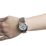 Michael Kors Bradshaw Chronograph Silver Dial Two Tone Steel Strap Watch For Women - MK5912