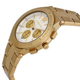 Michael Kors Wyatt Chronograph White Dial Gold Steel Strap Watch For Women - MK5933