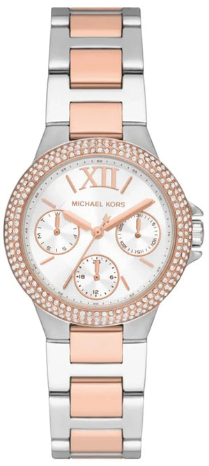 Michael Kors Camille Multifunction White Dial Two Tone Steel Strap Watch for Women - MK1054