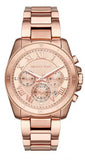 Michael Kors Brecken Chronograph Quartz Rose Gold Dial Rose Gold Steel Strap Watch For Women - MK6367