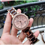 Michael Kors Parker Rose Gold Dial Two Tone Steel Strap Watch for Women - MK5538
