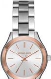 Michael Kors Mini Slim Runway Silver Dial Silver Steel Strap Watch for Women - MK3514