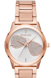 Michael Kors Hartman Analog White Dial Rose Gold Steel Strap Watch For Women - MK3673