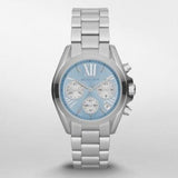 Michael Kors Bradshaw Chronograph Blue Dial Silver Steel Strap Watch For Women - MK6098