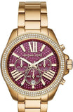 Michael Kors Wren Purple Dial Gold Steel Strap Watch for Women - MK6290