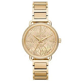 Michael Kors Portia Quartz Gold Dial Gold Steel Strap Watch For Women - MK3886
