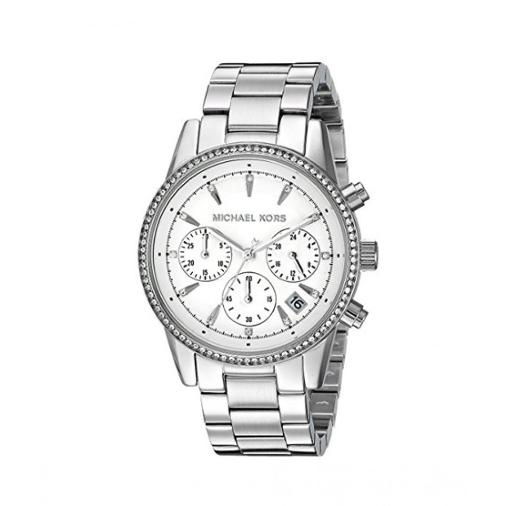 Michael Kors Ritz Silver Dial Silver Steel Strap Watch for Women - MK6428