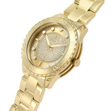 Michael Kors Runway Three-Hand Gold Dial Gold Steel Strap Watch For Women - MK6911