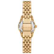Michael Kors Lexington Three Hand Blue Dial Gold Steel Strap Watch for Women - MK4813