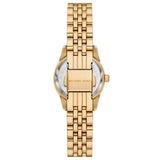 Michael Kors Lexington Three Hand Blue Dial Gold Steel Strap Watch for Women - MK4813