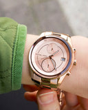 Michael Kors Briar Quartz Rose Gold Dial Rose Gold Steel Strap Watch For Women - MK6465