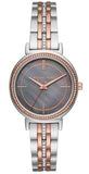 Michael Kors Cinthia Mother of Pearl Grey Dial Two Tone Steel Strap Watch for Women - MK3642