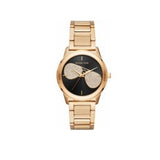 Michael Kors Hartman Analog Quartz Black Dial Gold Steel Strap Watch For Women - MK3647