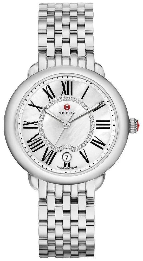 Michele Serein Mother of Pearl Dial Silver Steel Strap Watch for Women - MWW21B000009