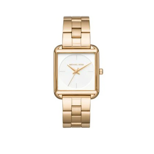 Michael Kors Lake Quartz White Dial Gold Steel Strap Watch For Women - MK3644