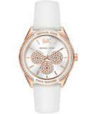 Michael Kors Oversized Sport Quartz White Dial White Rubber Strap Watch For Women - MK6945