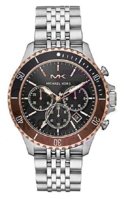 Michael Kors Bayville Chronograph Black Dial Silver Steel