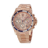 Michael Kors Everest Chronograph Rose Gold Dial Rose Gold Steel Strap Watch For Women - MK5755