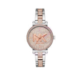 Michael Kors Sofie Crystals Glitz Rose Gold Dial Two Tone Steel Strap Watch For Women - MK4446