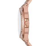 Michael Kors Lennox Three Hand Rose Gold Dial Rose Gold Steel Strap Watch For Women - MK1063