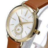 Michael Kors Portia Quartz White Dial Brown Leather Strap Watch For Women - MK2734