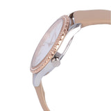 Michael Kors Layton Mother of Pearl White Dial Brown Leather Strap Watch For Women - MK2910