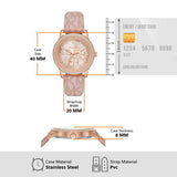 Michael Kors Tibby Multifunction Rose Gold Dial Pink Leather Strap Watch For Women - MK2955